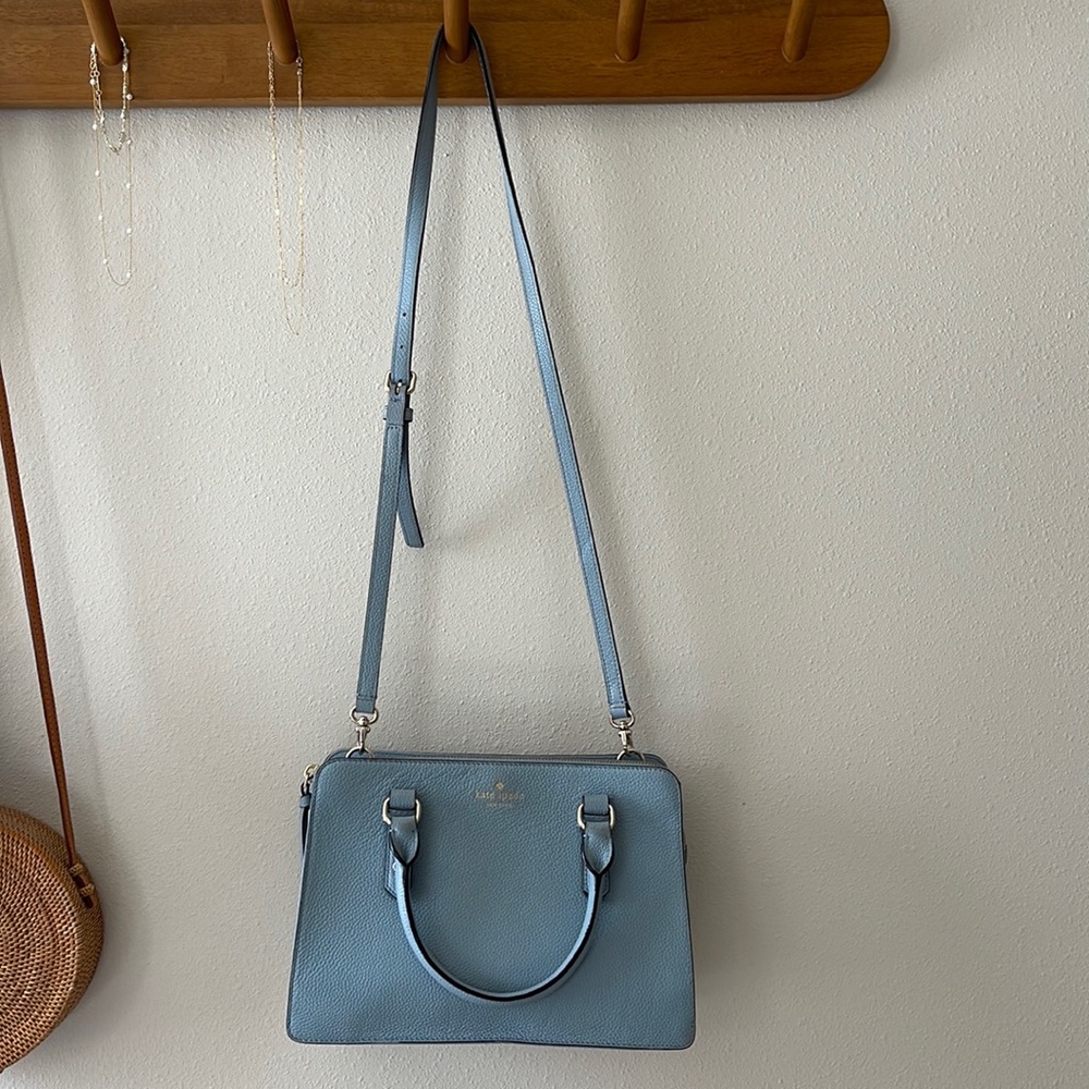kate spade Dusty Blue Leather Crossbody Satchel